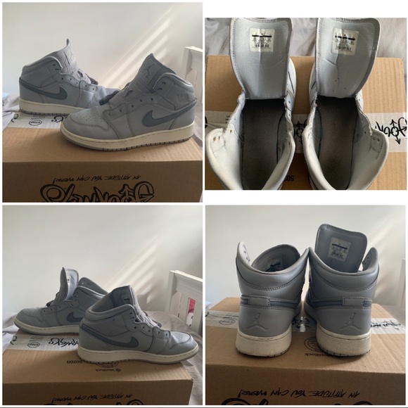 wolf grey jordan 1 mid - Picture 2 of 3